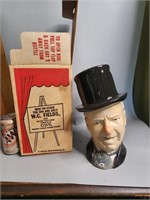 Vintage W C Fields Ceramic Liquor Decanter IN BOX