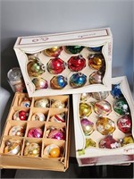 3 boxes Vintage Christmas ornaments Shiny Bright