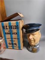 Vintage W C Fields Ceramic Liquor Decanter IN BOx