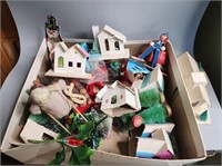 Box Full of Vintage Christmas Putz Houses +++