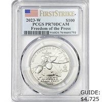 2023-W $100 F.O.P. 1OZ PLAT FS PCGS PR70 DCAM