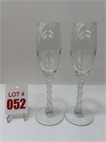 Year 2000 Champagne Flute Glasses (2)
