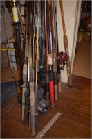 Lot of Fishing Poles and Reels