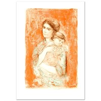 Leona and Baby Limited Edition Lithograph by Edna