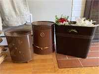 (2) Metal Waste Cans with Soft Sided Waste Can