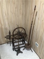 Antique Spinning Wheel and Attachments