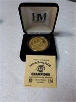 Super bowl XLII champions 24kt overlay medallion