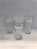 3-Vintage 70's Enjoy Coca Cola Glasses