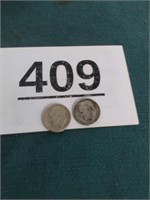 1946 and 1947 Roosevelt Dimes