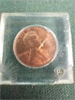 1962 penny in plastic