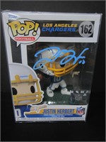 Justin Herbert Signed Funko Pop COA Pros