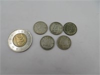 5 x 0.10$ Canada silver