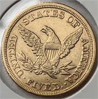 1852 US $5.00 Gold Coin