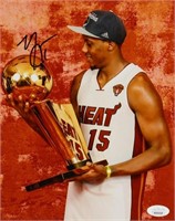 Mario Chalmers Signed Heat 8x10 Photo (JSA)