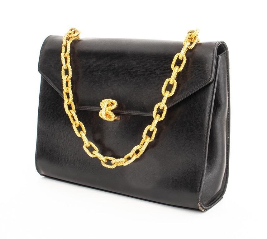 Gucci Black Leather Evening Bag