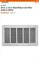 Steel Return Air Filter Grille in White