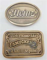 (NO) Heinz and Smuckers Belt Buckles (2-1/2" ×