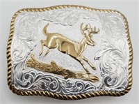 (NO) Gold and Silver Plated Running Deer Buck