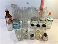 Assorted Vintage Glass Jars