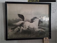 21" Mustang wild horses print