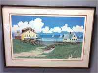 SIGNED # 42/160 WATERCOLOR BY OPIE, NORTH BEACH,