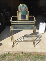 Retro Brass Vanity with Mirror and Glass Tops 30W