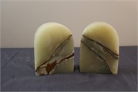 Marble book ends, 4.5 X 2 X 6"H