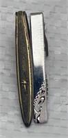 Sterling silver tie bar with diamond