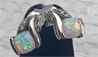 925 Silver opal earrings