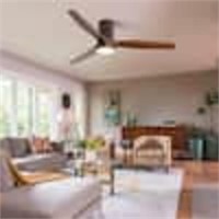 NEW! 52" outdoor black ceiling fan with light, 3