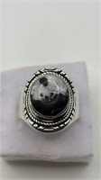 Sterling White Buffalo Turquoise Ring Size 7