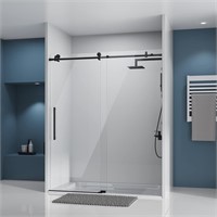 DELAVIN 56-60" W x 75" H Frameless Shower Door