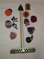 Paper Towel holder with assorted seasonal toppers