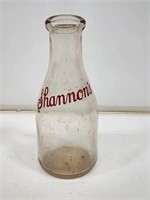 Shannon's Dairy Jeffersonville, IN Milk Bottle
