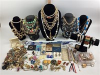 Costume jewelry pins, bracelets, necklaces,