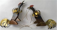 1961 Masketeers Fighting Roosters Wall Art, MCM