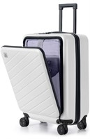 20” white carry on luggage spinner