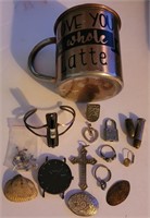Jewelry, Bullets, Smashed Penny & Metal Cup