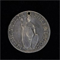 1836 Peru MT Silver 8 Reales Coin