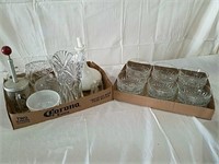 2 boxes sauce dishes, vase, candy dish and