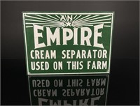 Green Empire Cream Separator Farm Dairy Sign