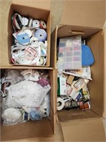 Boxes of Ribbon, Lace & Misc. Crafting Supplies