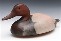 A CANVASBACK DRAKE SIGNED WILDFOWLER DECOYS