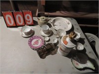 GROUP TEA CUPS, PLATE, SUGAR DISH AND MORE