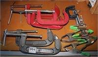 C-Clamps: (1) 8", (5) 6", (3) 3" & 4 spring clamps
