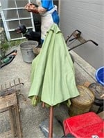 Green patio umbrella