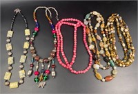 Stone, glass necklaces lot
