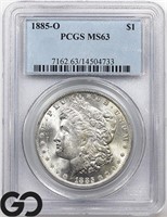 1885-O Morgan Silver Dollar, PCGS MS63 Guide: 100
