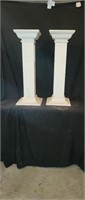 2 Antique Wood Column Pedestals
