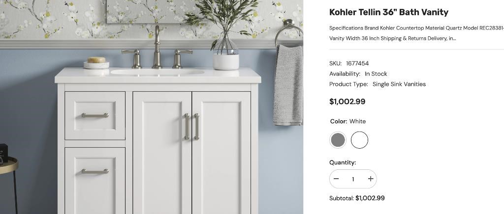 Kohler Tellin Bathroom Vanity